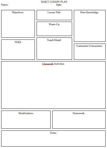 Project Based Learning Planning Template Lesson Plan Template Boxes 2 368506