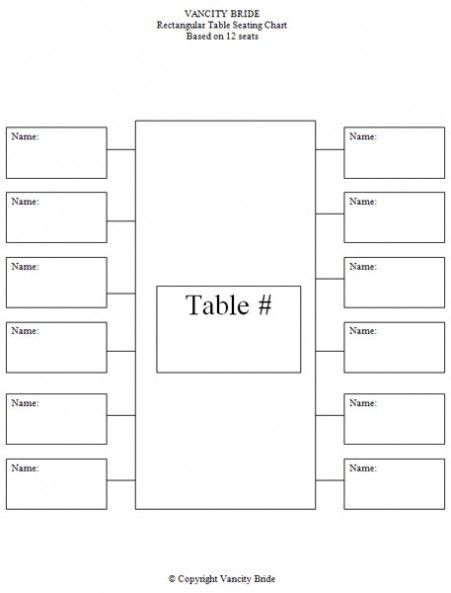 Rectangle Table Seating Plan Template Free Individual Table Seating Charts
