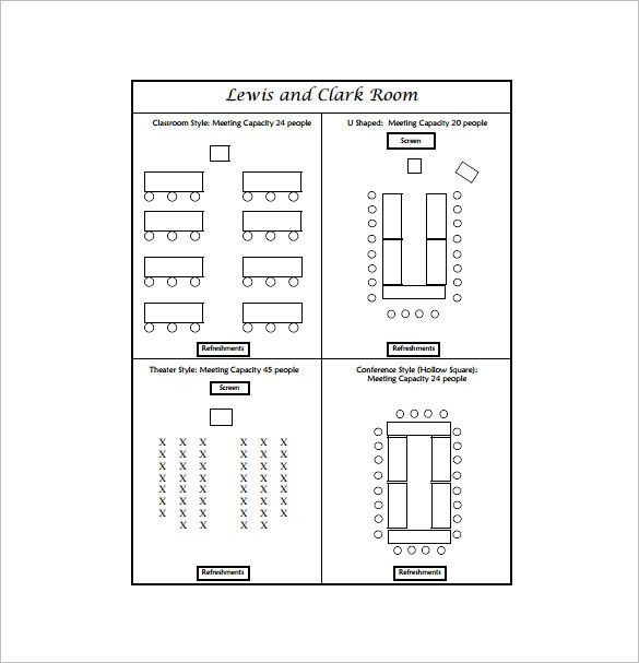 20 Rectangle Table Seating Plan Template