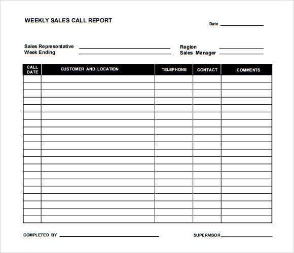 Sales Call Planner Template Sales Call Report Template 5