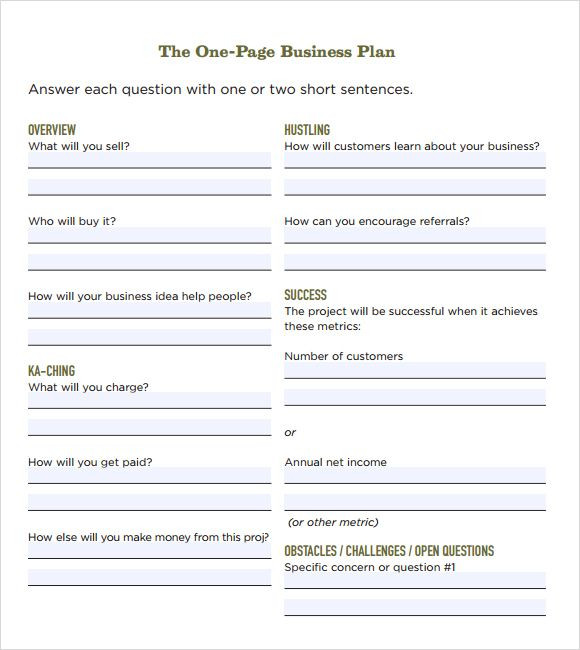 Salon Business Plan Template Free E Page Business Plan Template Free Business Plan Samples
