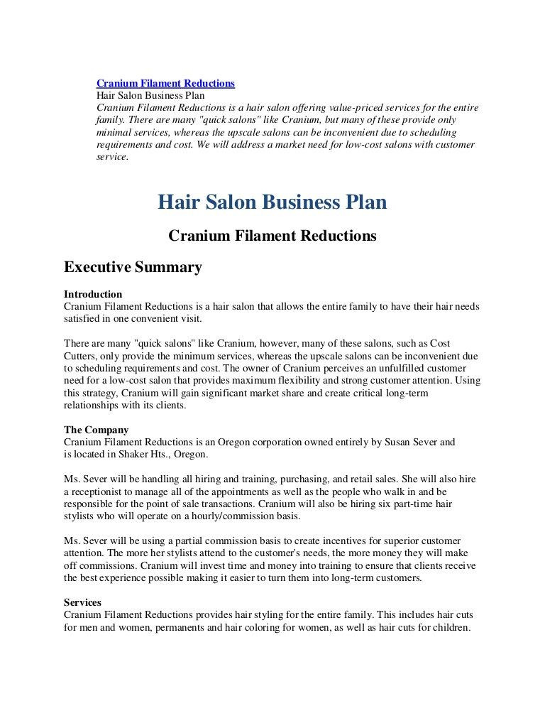 Salon Business Plan Template Free Salon Business Plan Template Free Luxury Business Plan Hairl