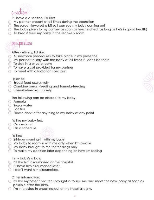 Sample Birth Plan Template What Mommy Brain 10 Printable Checklists that Will organize