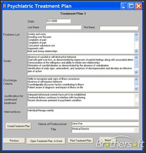 Sample Treatment Plan Template Pin On Counseling