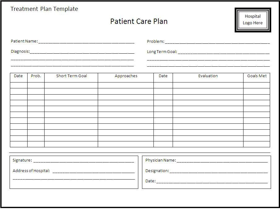 Sample Treatment Plan Template Pin On Xfinity Bill Template