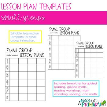Small Group Instruction Planning Template Editable Small Group Lesson Plan Template