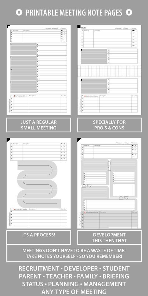 Small Group Planning Template Printable Meeting Note Pages for Small Group Quick