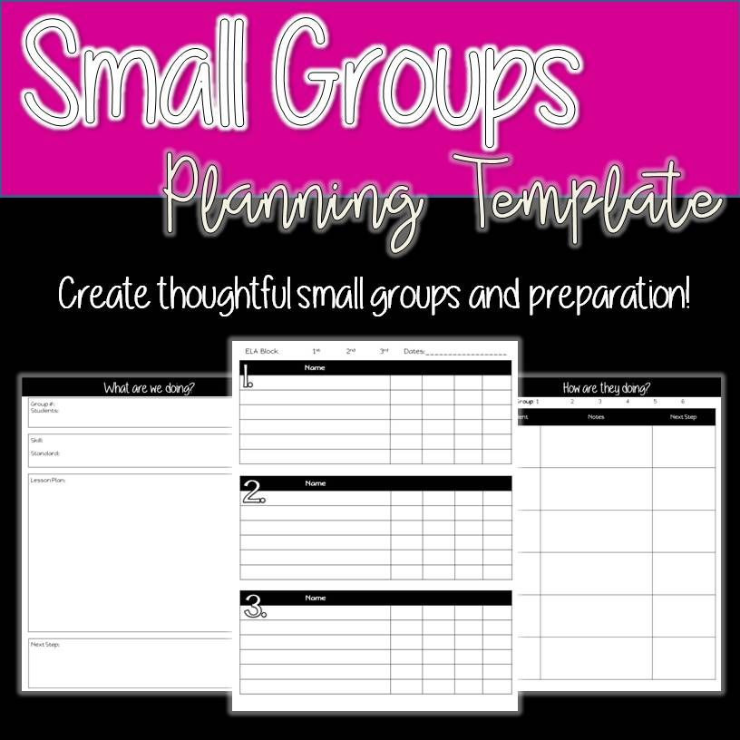 Small Group Planning Template Small Group Planning