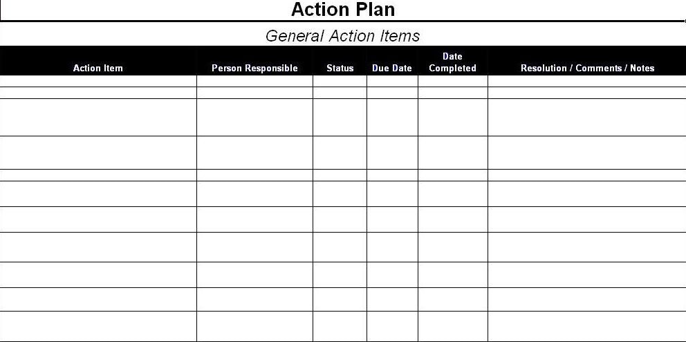 20 Smart Action Plan Template Excel