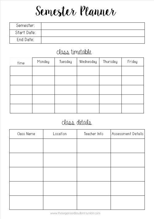 Student Planner Template Free Printable Pin On Action Plan Template Printable Design