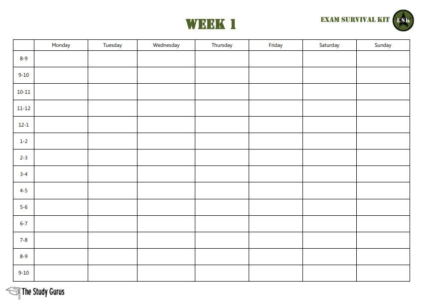 Study Plan Template for Students Study Plan Templates