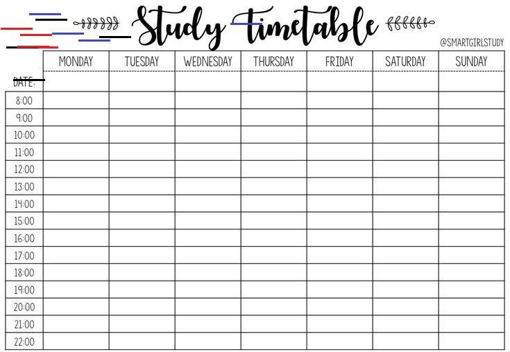 Study Plan Template for Students Study Timetable Pdf Google Drive In 2020