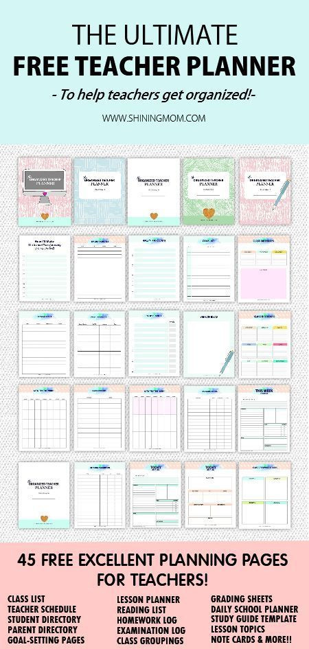 20 Teacher Planner Template
