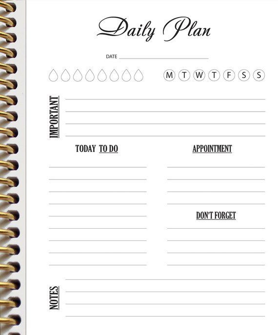 To Do List Planner Template Daily Planner Printable Daily Planner Inserts A4 Planner