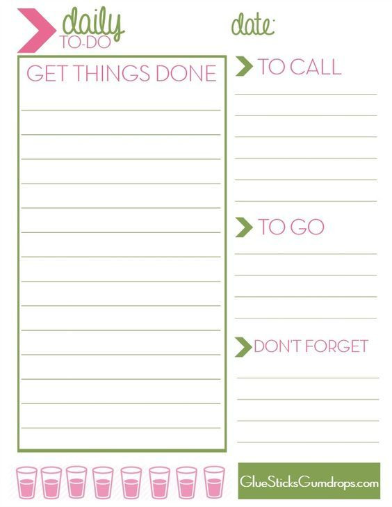 To Do List Planner Template Free Printable Daily to Do List Glue Sticks and Gumdrops