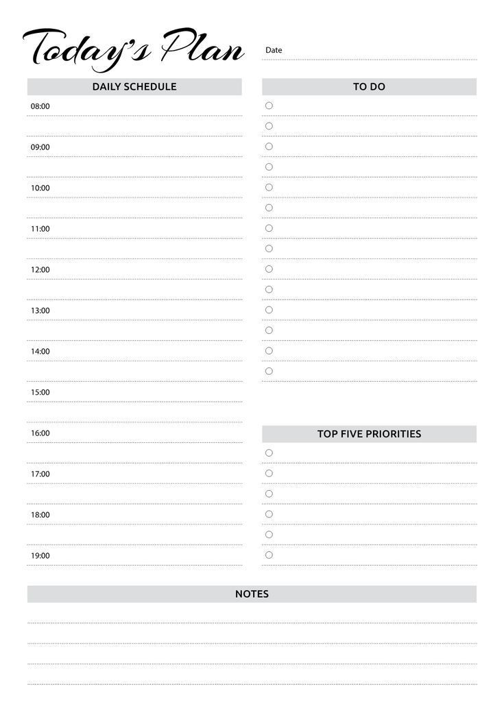 To Do List Planner Template Printable Daily Planner with Hourly Schedule &amp; to Do List