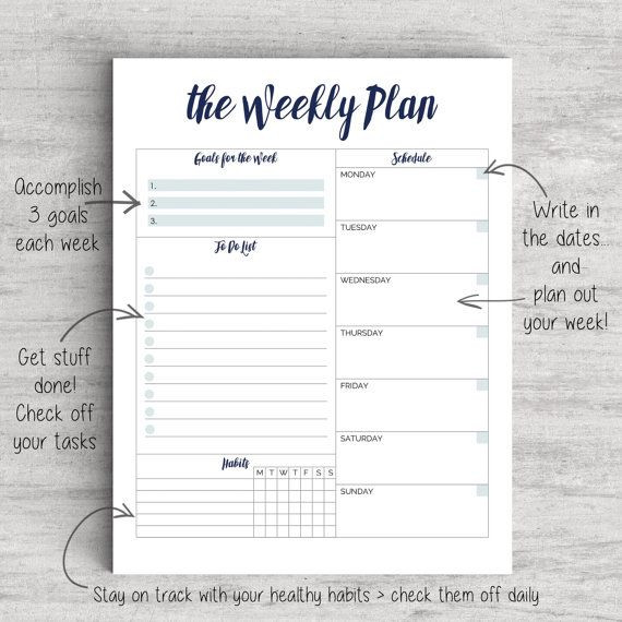 To Do List Planner Template Printable Weekly Planner to Do List Weekly Planner Us