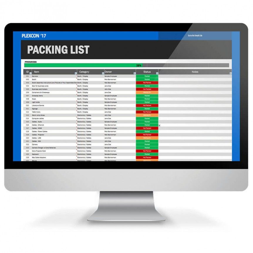 Trade Show Planning Template Excel Trade Show Packing List Excel Template