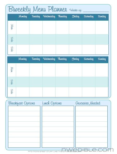 20 Two Week Meal Planner Template