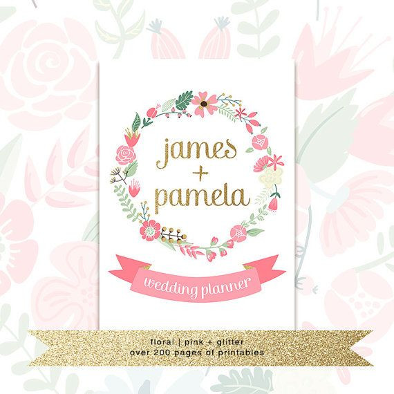 Wedding Planner Cover Page Template Printable Wedding Planner with Custom Cover