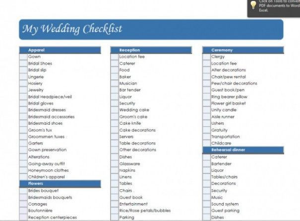 Wedding Planner Template Bridal Checklist Printable Free Printable Wedding Checklist