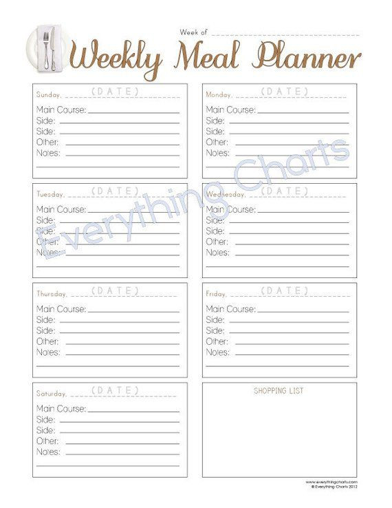 Weekly Meal Planner Template Pdf Weekly Meal Planner Pdf File Printable