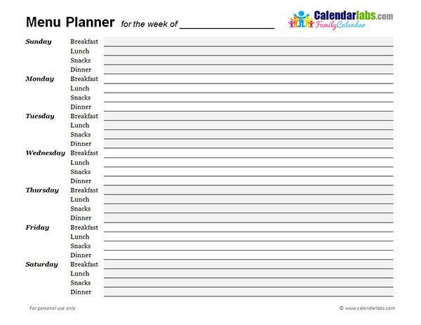 Weekly Planner Template 2017 Daily Planner Template 2017 Lovely 2017 Weekly Menu Planner