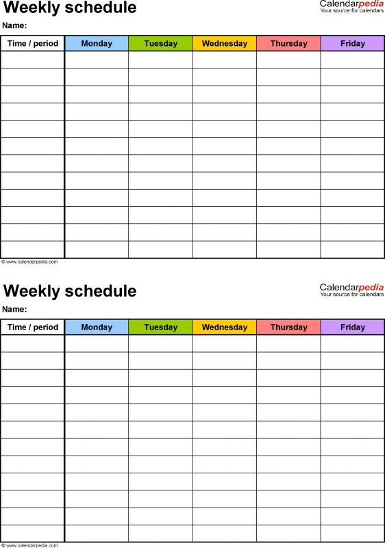 Weekly Planner Template 2017 Monthly 5 Day Calendar Template Excel