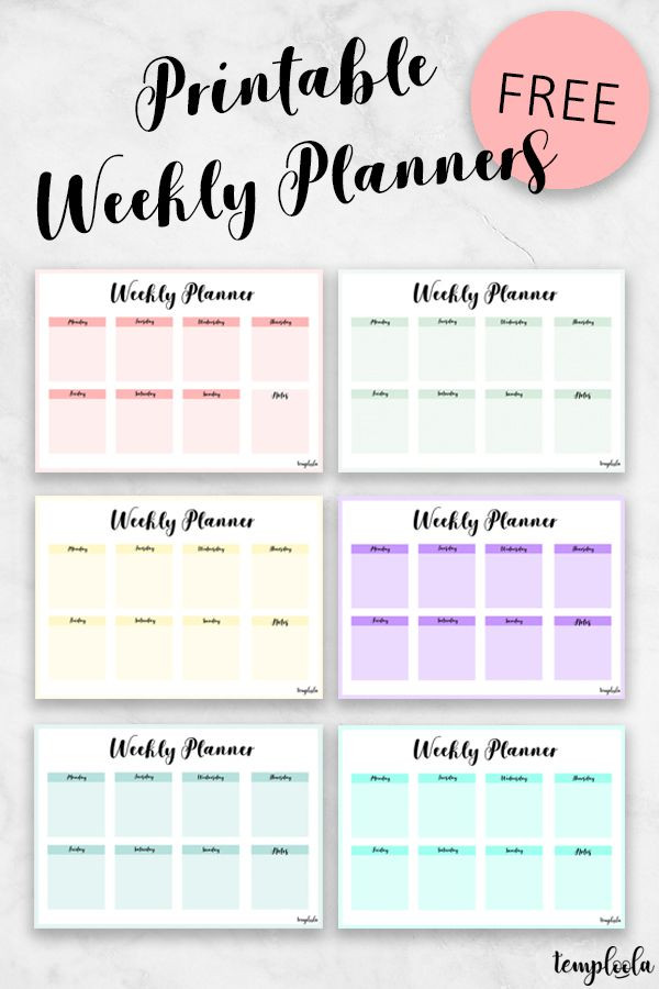 Weekly Planner Template Printable Free 12 Free Printable Weekly Planner Pdf Templates [2018