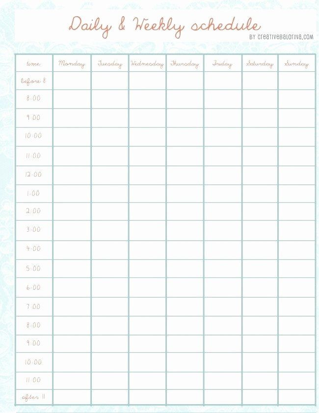 Weekly Schedule Planner Template Cute Class Schedule Template New Cute Class Schedule