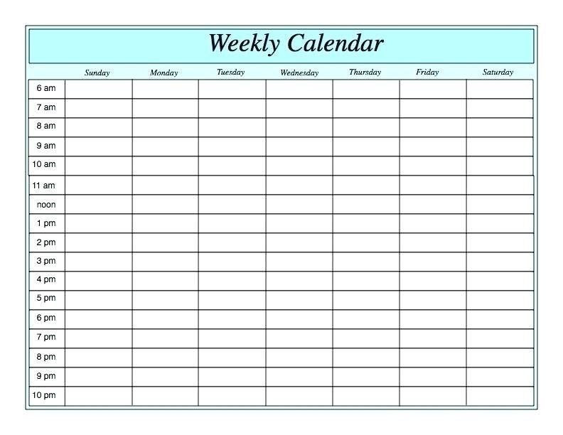 Weekly Schedule Planner Template Weekly Planner Printable with Times