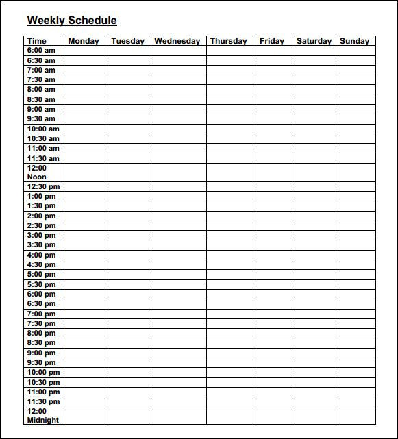 Weekly Schedule Planner Template Weekly Schedule Template Pdf